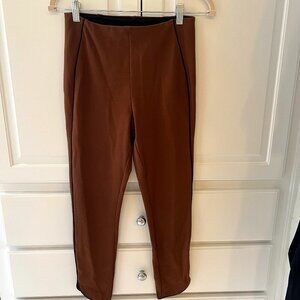 Lysse' New York Leggings Brown with Leather Piping